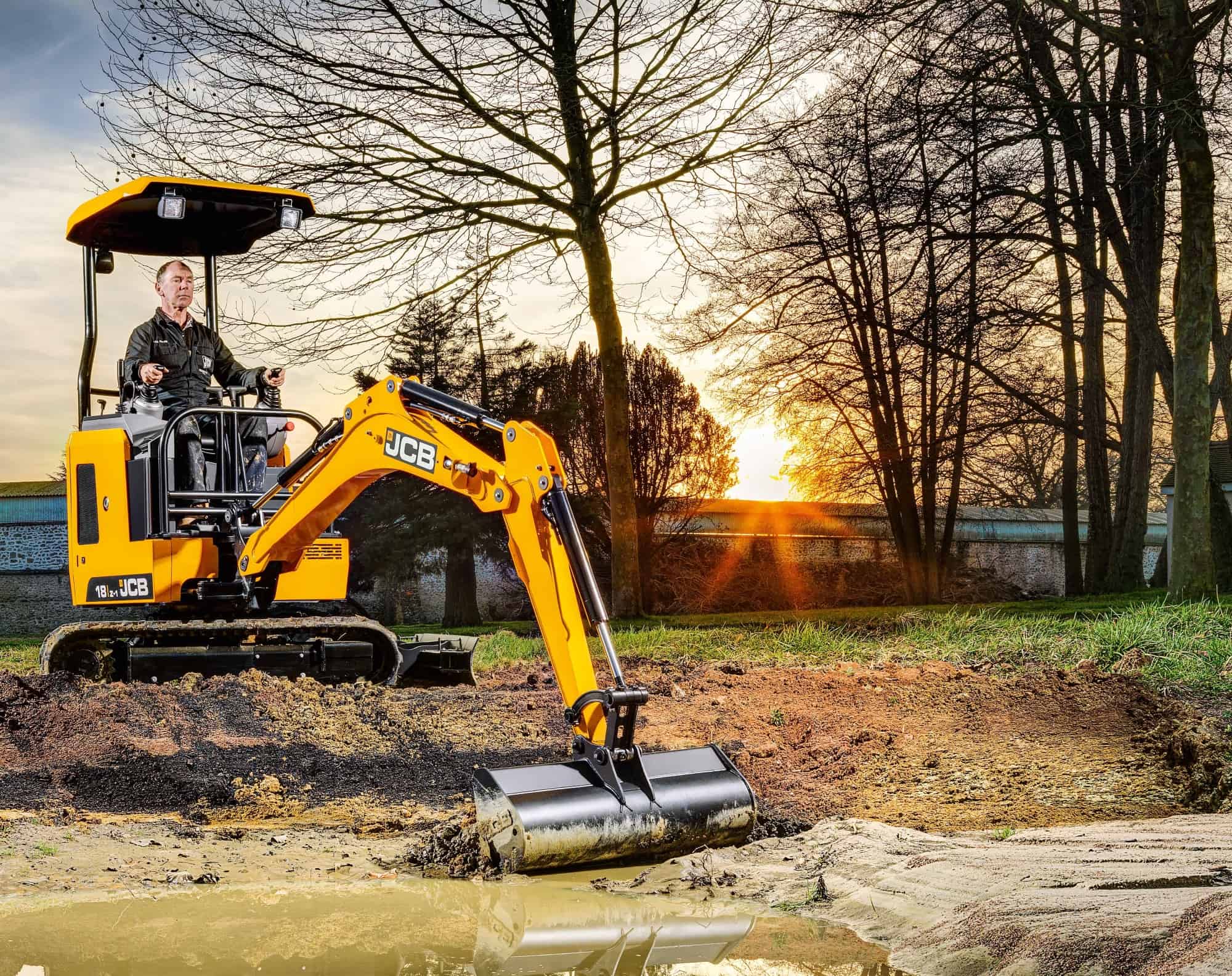 JCB 18Z-1 mini digger for on-farm drainage and ground works