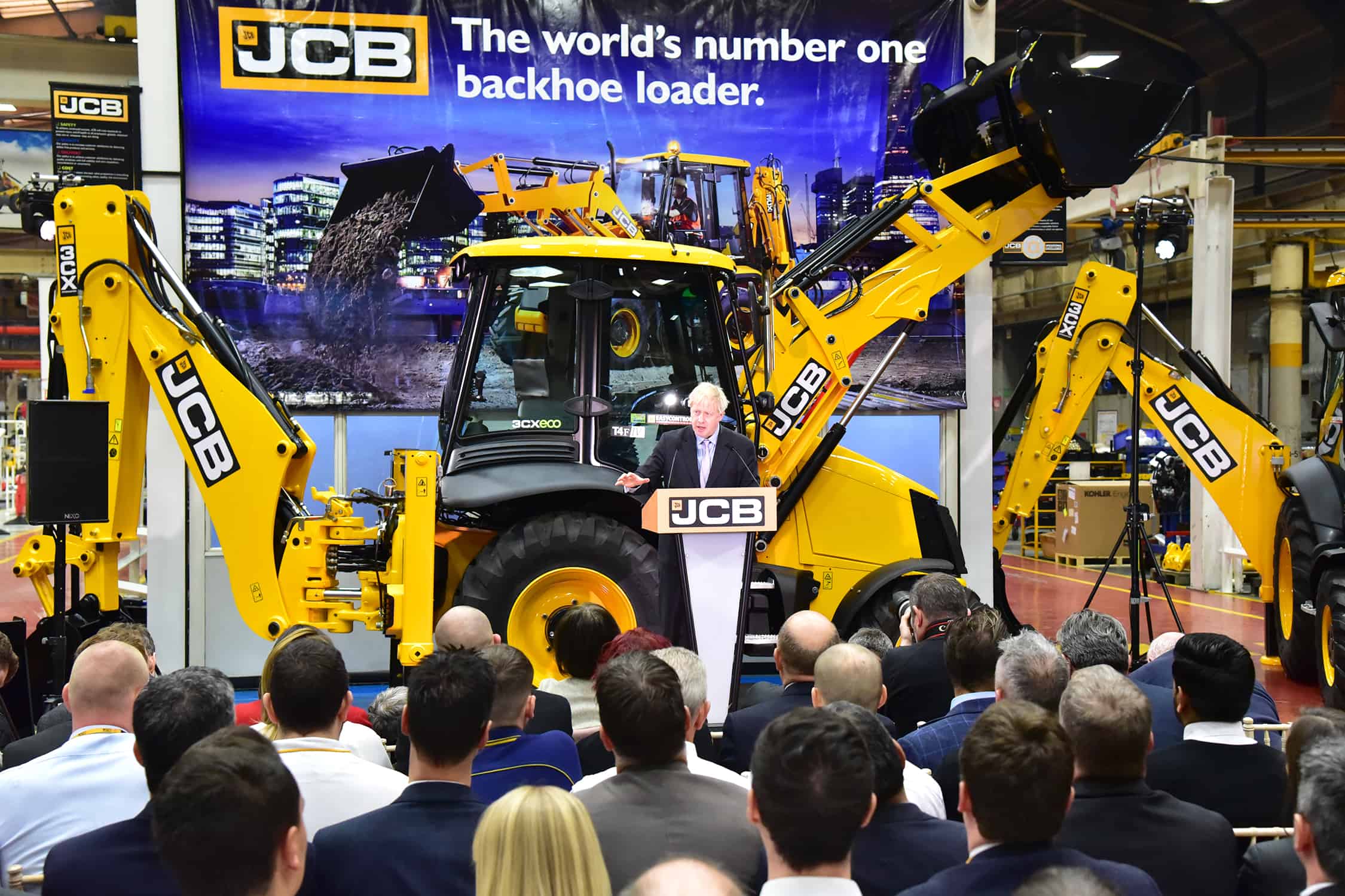 Boris Johnson MP visited JCB’s World HQ to deliver a keynote speech