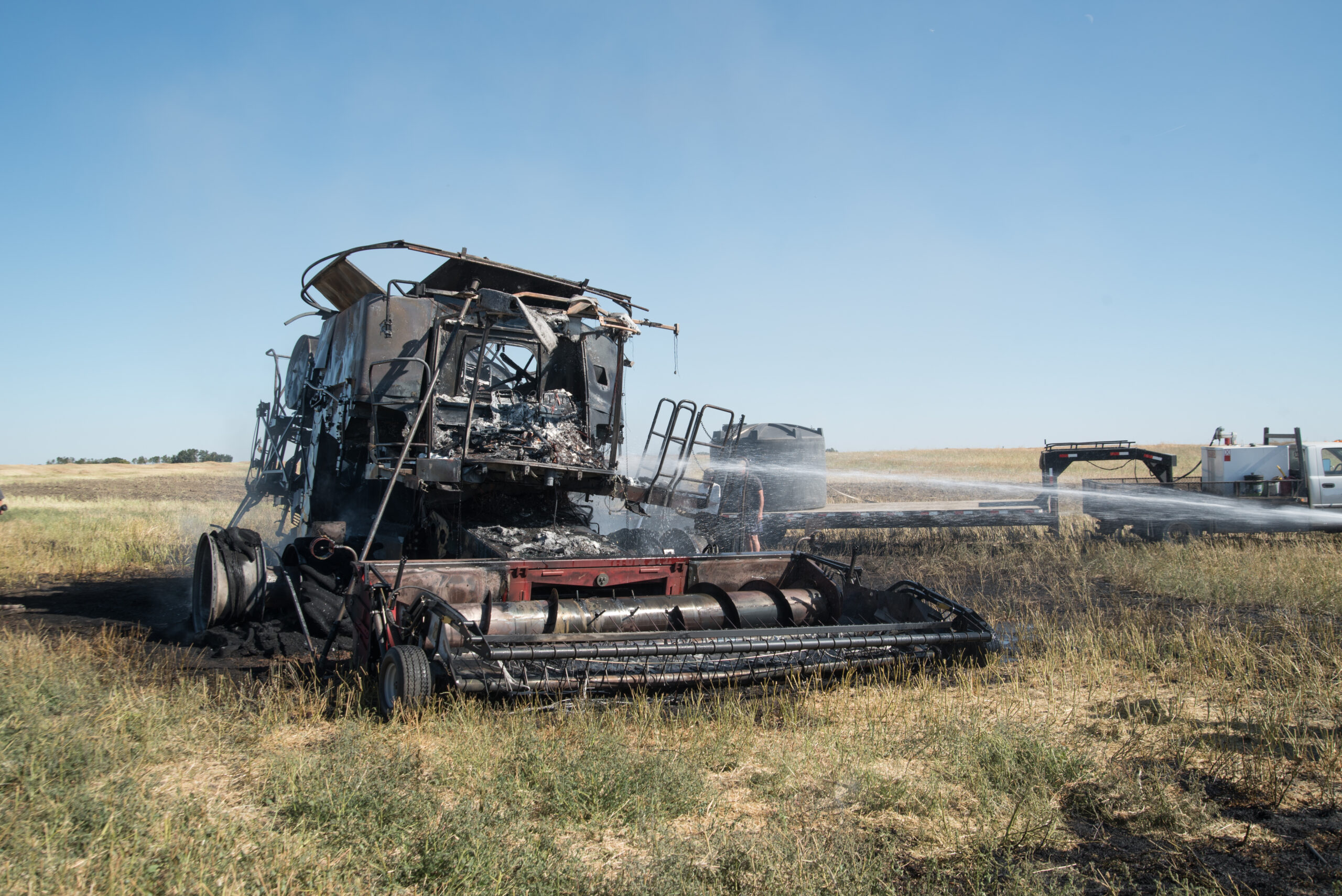 Combine harvester fire warning as temperatures soar